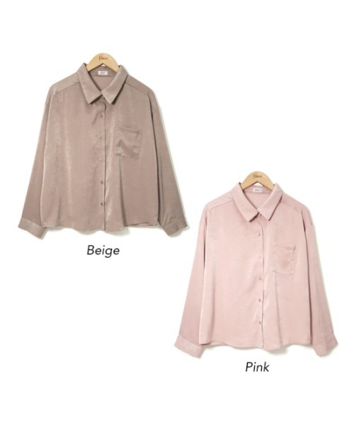 flower（フラワー）の「オータムルーズシャツ（シャツ/ブラウス・レディース・ベージュ/ピンク・FREE）」の12枚目の写真