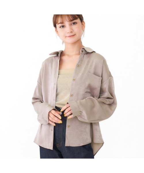 flower（フラワー）の「オータムルーズシャツ（シャツ/ブラウス・レディース・ベージュ/ピンク・FREE）」の3枚目の写真