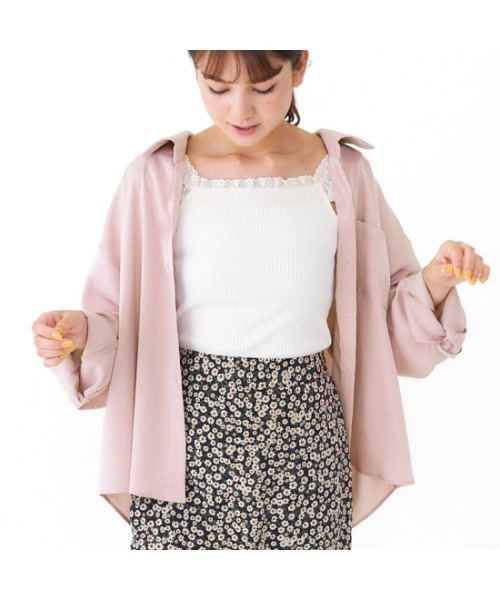 flower（フラワー）の「オータムルーズシャツ（シャツ/ブラウス・レディース・ベージュ/ピンク・FREE）」の8枚目の写真