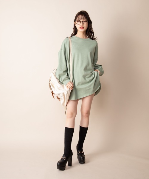 Mysa&Liina(ミーサリーナ)の「USAコットンルーズシルエットロンT(Tシャツ/カットソー・レディース・オフホワイト/チャコールグレー/ブラウン/ミント/グレイッシュベージュ・M)」の9枚目の写真