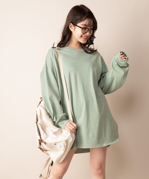 Mysa&Liina(ミーサリーナ)の「USAコットンルーズシルエットロンT(Tシャツ/カットソー・レディース・オフホワイト/チャコールグレー/ブラウン/ミント/グレイッシュベージュ・M)」の11枚目の写真