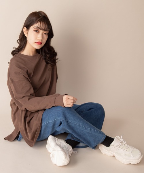 Mysa&Liina(ミーサリーナ)の「USAコットンルーズシルエットロンT(Tシャツ/カットソー・レディース・オフホワイト/チャコールグレー/ブラウン/ミント/グレイッシュベージュ・M)」の13枚目の写真