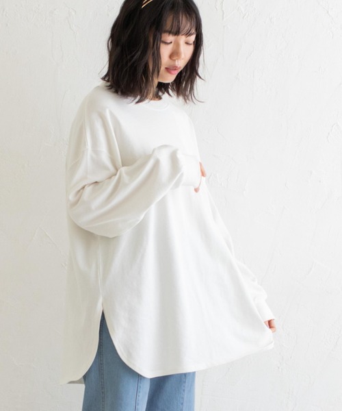 Mysa&Liina(ミーサリーナ)の「USAコットンルーズシルエットロンT(Tシャツ/カットソー・レディース・オフホワイト/チャコールグレー/ブラウン/ミント/グレイッシュベージュ・M)」の18枚目の写真