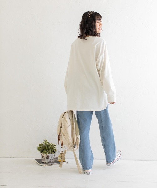 Mysa&Liina(ミーサリーナ)の「USAコットンルーズシルエットロンT(Tシャツ/カットソー・レディース・オフホワイト/チャコールグレー/ブラウン/ミント/グレイッシュベージュ・M)」の17枚目の写真