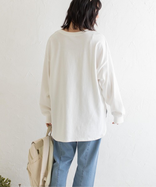 Mysa&Liina(ミーサリーナ)の「USAコットンルーズシルエットロンT(Tシャツ/カットソー・レディース・オフホワイト/チャコールグレー/ブラウン/ミント/グレイッシュベージュ・M)」の19枚目の写真