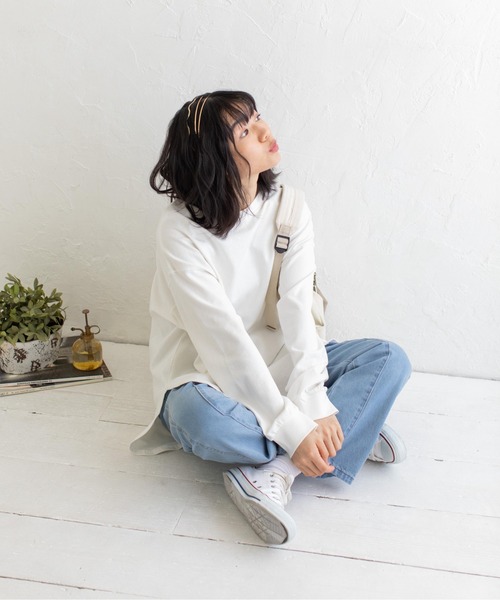 Mysa&Liina(ミーサリーナ)の「USAコットンルーズシルエットロンT(Tシャツ/カットソー・レディース・オフホワイト/チャコールグレー/ブラウン/ミント/グレイッシュベージュ・M)」の22枚目の写真