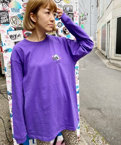 Candy Stripper（キャンディストリッパー）の「SPACE CLUB L/S Tシャツ（Tシャツ/カットソー・レディース・ブラック/パープル/オフホワイト・2）」の6枚目の写真