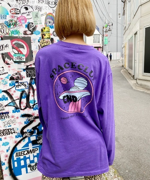 Candy Stripper（キャンディストリッパー）の「SPACE CLUB L/S Tシャツ（Tシャツ/カットソー・レディース・ブラック/パープル/オフホワイト・2）」の7枚目の写真