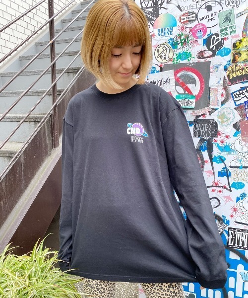 Candy Stripper（キャンディストリッパー）の「SPACE CLUB L/S Tシャツ（Tシャツ/カットソー・レディース・ブラック/パープル/オフホワイト・2）」の9枚目の写真
