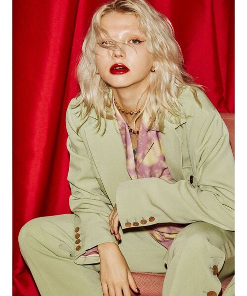 jouetie（ジュエティ）の「オーバーレトロジャケット（テーラードジャケット・レディース・ブラック/パープル/オレンジ/グリーン/アイボリー・MEDIUM）」の9枚目の写真