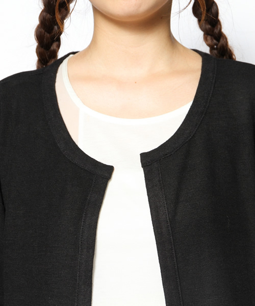 mystic（ミスティック）の「カットロングジャケット（Tシャツ/カットソー・レディース・ブラック/チャコールグレー/キャメル・ﾌﾘ-）」の9枚目の写真