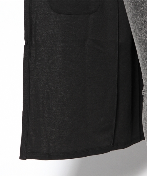 mystic（ミスティック）の「カットロングジャケット（Tシャツ/カットソー・レディース・ブラック/チャコールグレー/キャメル・ﾌﾘ-）」の4枚目の写真