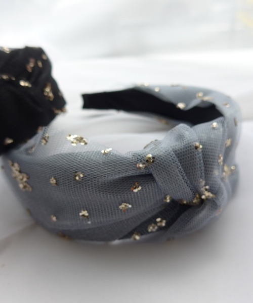 Dorry Doll（ドリードール）の「ラメグリッターチュールリボンカチューシャ（カチューシャ・レディース・グレー/ベージュ/ブラック・FREE）」の5枚目の写真