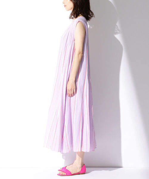 ne Quittez pas ノースリーブワンピース 薄紫 NE QUITTEZ PAS! ワンピース ne Quittez pas COTTON VOILE