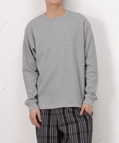 DISCUS（ディスカス）の「ワッフルロングスリーブTシャツ（Tシャツ/カットソー・メンズ・ホワイト/ブラック/グレー/カーキ・M/L/XL）」の3枚目の写真