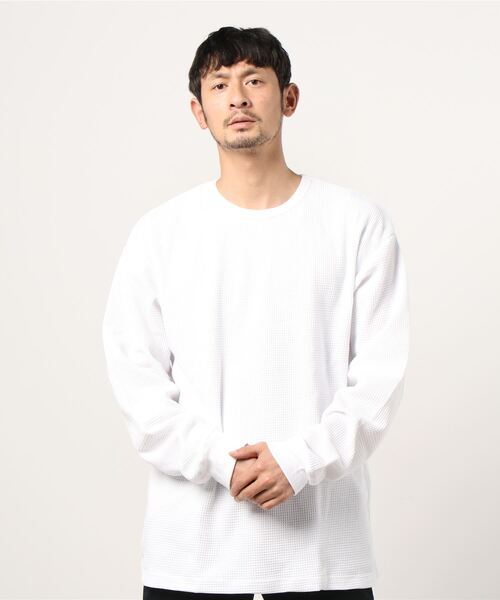 DISCUS（ディスカス）の「ワッフルロングスリーブTシャツ（Tシャツ/カットソー・メンズ・ホワイト/ブラック/グレー/カーキ・M/L/XL）」の8枚目の写真