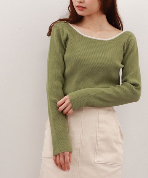 archives（アルシーヴ）の「２ＷａｙリブニットＰＯ（ニット/セーター・レディース・ホワイト/オフホワイト/イエロー/オレンジ/ミント・MEDIUM）」の18枚目の写真