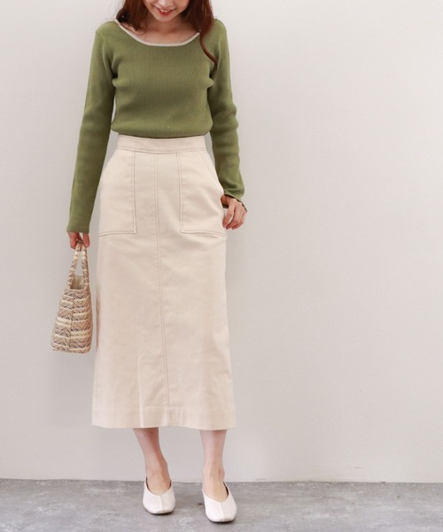 archives（アルシーヴ）の「２ＷａｙリブニットＰＯ（ニット/セーター・レディース・ホワイト/オフホワイト/イエロー/オレンジ/ミント・MEDIUM）」の11枚目の写真