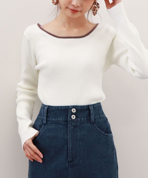 archives（アルシーヴ）の「２ＷａｙリブニットＰＯ（ニット/セーター・レディース・ホワイト/オフホワイト/イエロー/オレンジ/ミント・MEDIUM）」の19枚目の写真