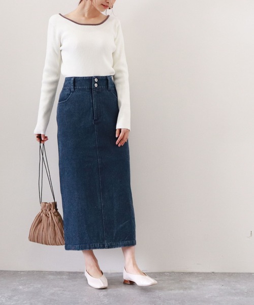 archives（アルシーヴ）の「２ＷａｙリブニットＰＯ（ニット/セーター・レディース・ホワイト/オフホワイト/イエロー/オレンジ/ミント・MEDIUM）」の6枚目の写真