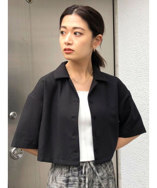 EMODA（エモダ）の「オープンカラーショートシャツ（シャツ/ブラウス・レディース・ブラック/グレー/ピンク/その他・FREE）」の7枚目の写真