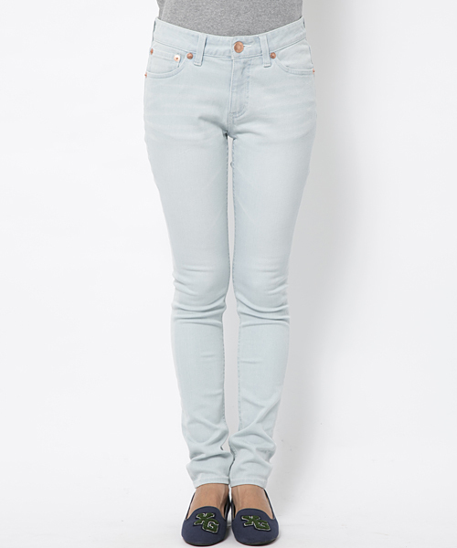 X-girl（エックスガール）の「【mini6月号掲載】BREEZE SKINNY PANTS（デニムパンツ・レディース・インディゴブルー/ライトインディゴブルー・1/2/0）」の5枚目の写真