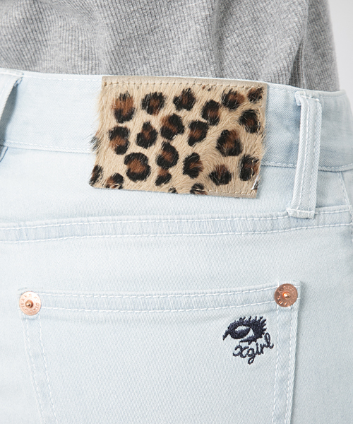 X-girl（エックスガール）の「【mini6月号掲載】BREEZE SKINNY PANTS（デニムパンツ・レディース・インディゴブルー/ライトインディゴブルー・1/2/0）」の3枚目の写真