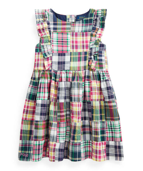 正規品販売 マドラス ドレス ワンピース コットン Childrenswear ポロラルフローレンチャイルドウェア のファッション パッチワーク Ralph Polo Lauren Lauren コットン Ralph ワンピース