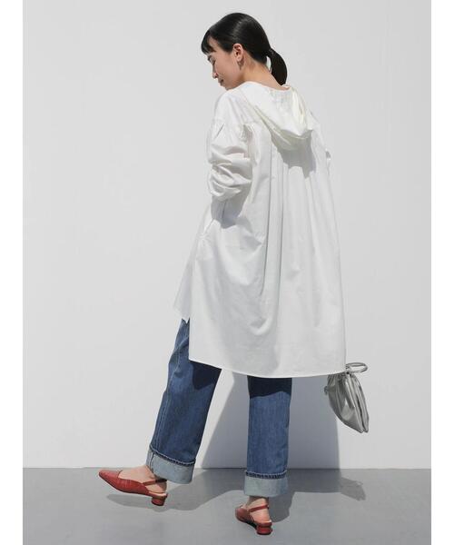 AMERICAN HOLIC(アメリカンホリック)の「フード付きシャツチュニック(Tシャツ/カットソー・レディース・サックスブルー/オフホワイト・FREE)」の17枚目の写真