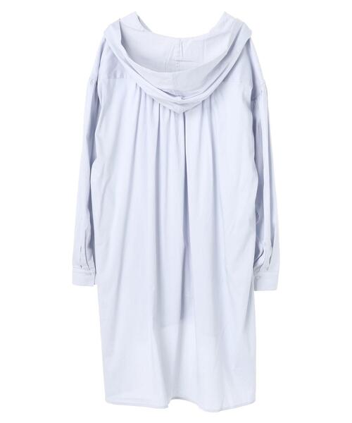 AMERICAN HOLIC(アメリカンホリック)の「フード付きシャツチュニック(Tシャツ/カットソー・レディース・サックスブルー/オフホワイト・FREE)」の11枚目の写真