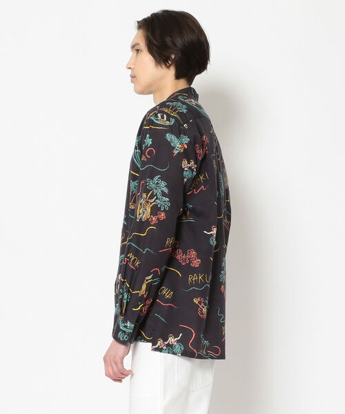 amok（アモク）の「amok /アモク/別注アロハ ロングスリーブシャツ（シャツ/ブラウス・メンズ・パープル/イエロー/ブラック・LARGE）」の5枚目の写真