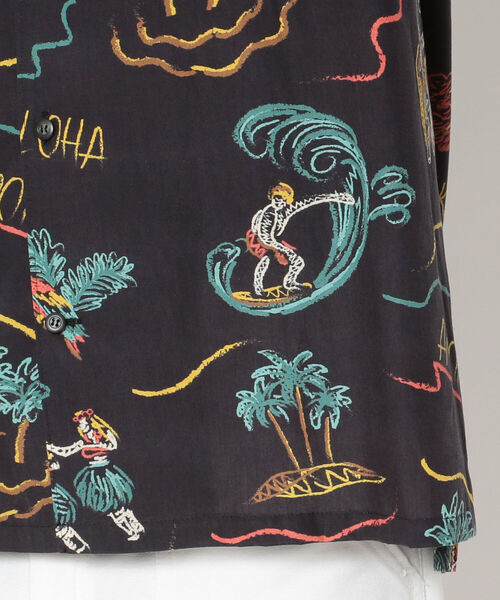 amok（アモク）の「amok /アモク/別注アロハ ロングスリーブシャツ（シャツ/ブラウス・メンズ・パープル/イエロー/ブラック・LARGE）」の9枚目の写真