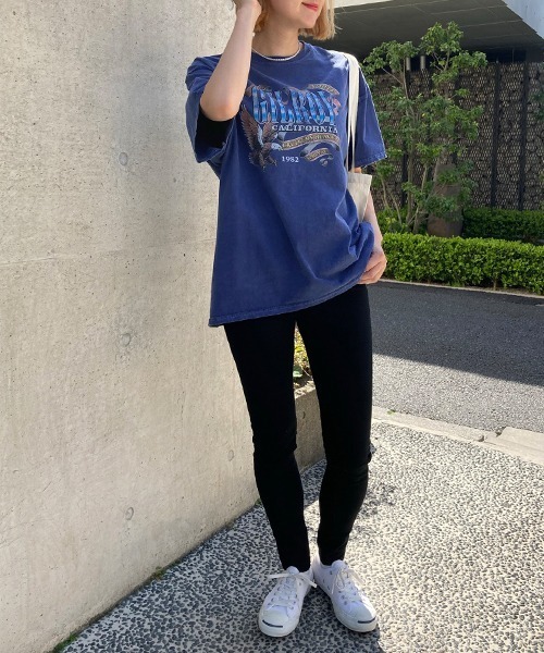 Factor=(ファクターイコール)の「GILROYイーグルプリントビッグTシャツ(Tシャツ/カットソー・レディース・ブラック/オフホワイト/ブルー・FREE)」の9枚目の写真