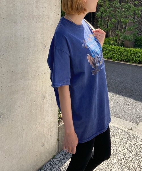 Factor=(ファクターイコール)の「GILROYイーグルプリントビッグTシャツ(Tシャツ/カットソー・レディース・ブラック/オフホワイト/ブルー・FREE)」の13枚目の写真
