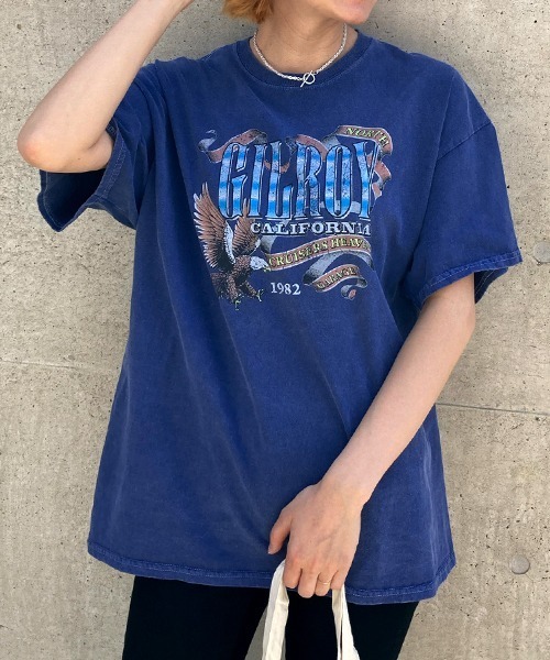 Factor=(ファクターイコール)の「GILROYイーグルプリントビッグTシャツ(Tシャツ/カットソー・レディース・ブラック/オフホワイト/ブルー・FREE)」の11枚目の写真