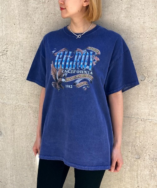 Factor=(ファクターイコール)の「GILROYイーグルプリントビッグTシャツ(Tシャツ/カットソー・レディース・ブラック/オフホワイト/ブルー・FREE)」の19枚目の写真