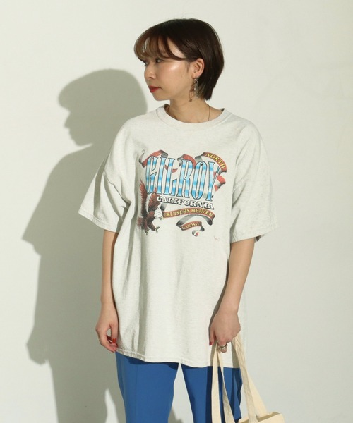 Factor=(ファクターイコール)の「GILROYイーグルプリントビッグTシャツ(Tシャツ/カットソー・レディース・ブラック/オフホワイト/ブルー・FREE)」の20枚目の写真