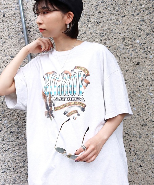 Factor=(ファクターイコール)の「GILROYイーグルプリントビッグTシャツ(Tシャツ/カットソー・レディース・ブラック/オフホワイト/ブルー・FREE)」の22枚目の写真