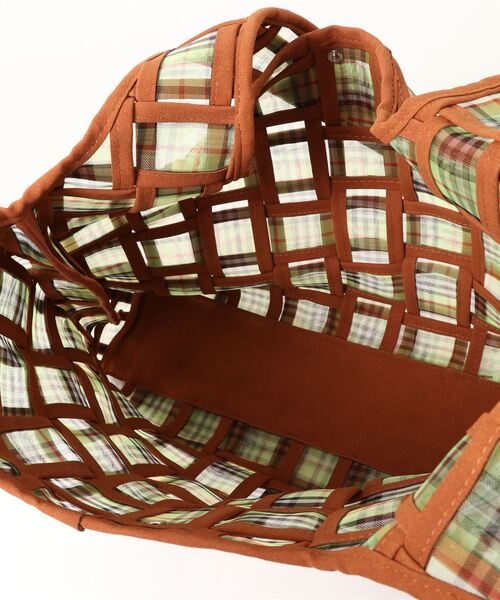 PROTCOL(プロトコル)の「【PROTCOL】メッシュチェックバッグ(トートバッグ・レディース・グリーン/パープル・FREE)」の6枚目の写真