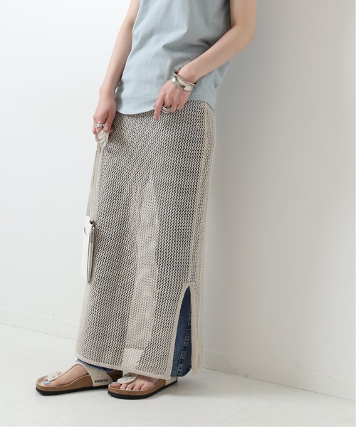 Spick & Span（スピックアンドスパン）の「MESH Iライン スカート◆（スカート・レディース・マルチ/アイボリー・FREE）」の2枚目の写真
