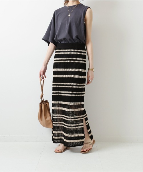 Spick & Span（スピックアンドスパン）の「MESH Iライン スカート◆（スカート・レディース・マルチ/アイボリー・FREE）」の4枚目の写真