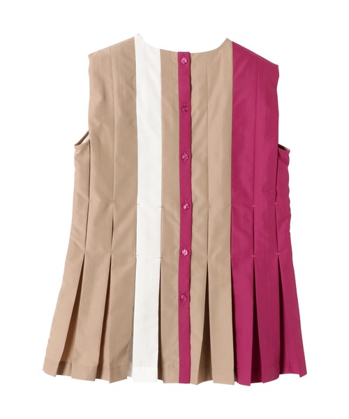 TEVALT（ヴァレット）の「配色タックノースリブラウス（シャツ/ブラウス・レディース・グリーン系/ベージュ/レッド・38）」の9枚目の写真