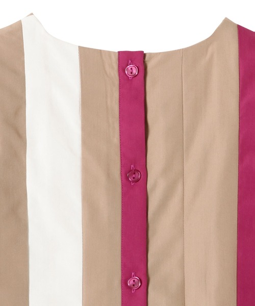 TEVALT（ヴァレット）の「配色タックノースリブラウス（シャツ/ブラウス・レディース・グリーン系/ベージュ/レッド・38）」の10枚目の写真