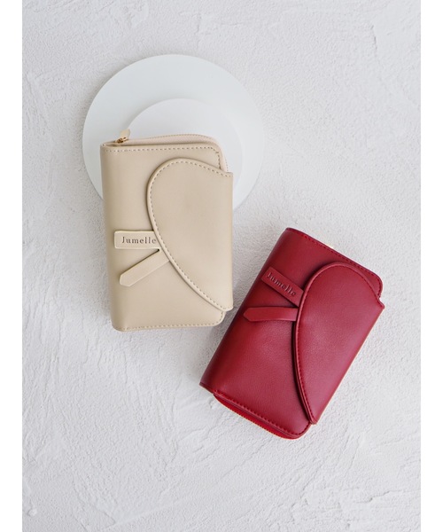 JUMELLE（ジュメロ）の「ラウンドジップウォレット（財布・レディース・ベージュ/レッド・FREE）」の2枚目の写真