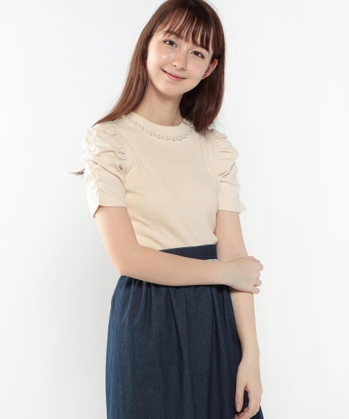 LODISPOTTO（ロディスポット）の「バックリュバンパワショルハイネックカットソー（Tシャツ/カットソー・レディース・ベージュ/ホワイト/ブラック・MEDIUM）」の3枚目の写真