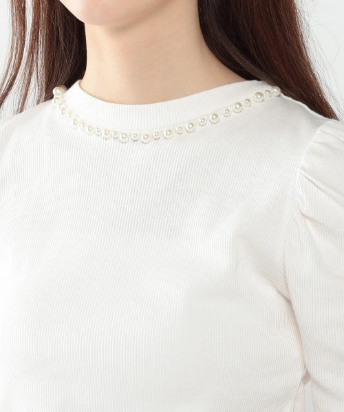 LODISPOTTO（ロディスポット）の「バックリュバンパワショルハイネックカットソー（Tシャツ/カットソー・レディース・ベージュ/ホワイト/ブラック・MEDIUM）」の8枚目の写真