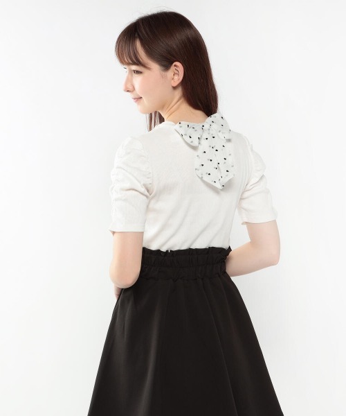 LODISPOTTO（ロディスポット）の「バックリュバンパワショルハイネックカットソー（Tシャツ/カットソー・レディース・ベージュ/ホワイト/ブラック・MEDIUM）」の13枚目の写真