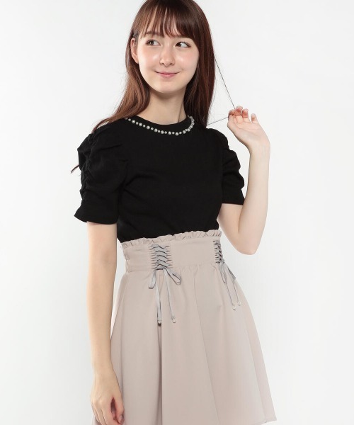 LODISPOTTO（ロディスポット）の「バックリュバンパワショルハイネックカットソー（Tシャツ/カットソー・レディース・ベージュ/ホワイト/ブラック・MEDIUM）」の14枚目の写真