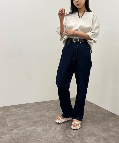 apres jour mignon(アプレジュールミニョン)の「楊柳カットキーネックトップス 【ZOZOTOWN限定アイテム】(Tシャツ/カットソー・レディース・ホワイト系その他/アイボリー/カーキ/ブラック/ブルー・フリー/X-LARGE)」の13枚目の写真