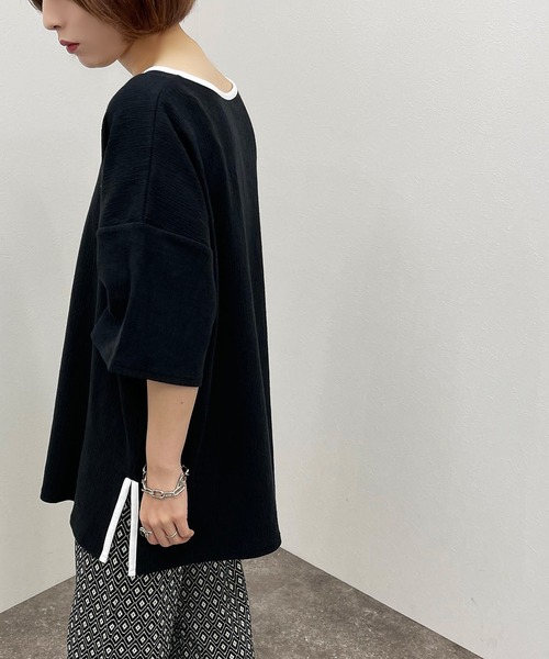 apres jour mignon(アプレジュールミニョン)の「楊柳カットキーネックトップス 【ZOZOTOWN限定アイテム】(Tシャツ/カットソー・レディース・ホワイト系その他/アイボリー/カーキ/ブラック/ブルー・フリー/X-LARGE)」の22枚目の写真